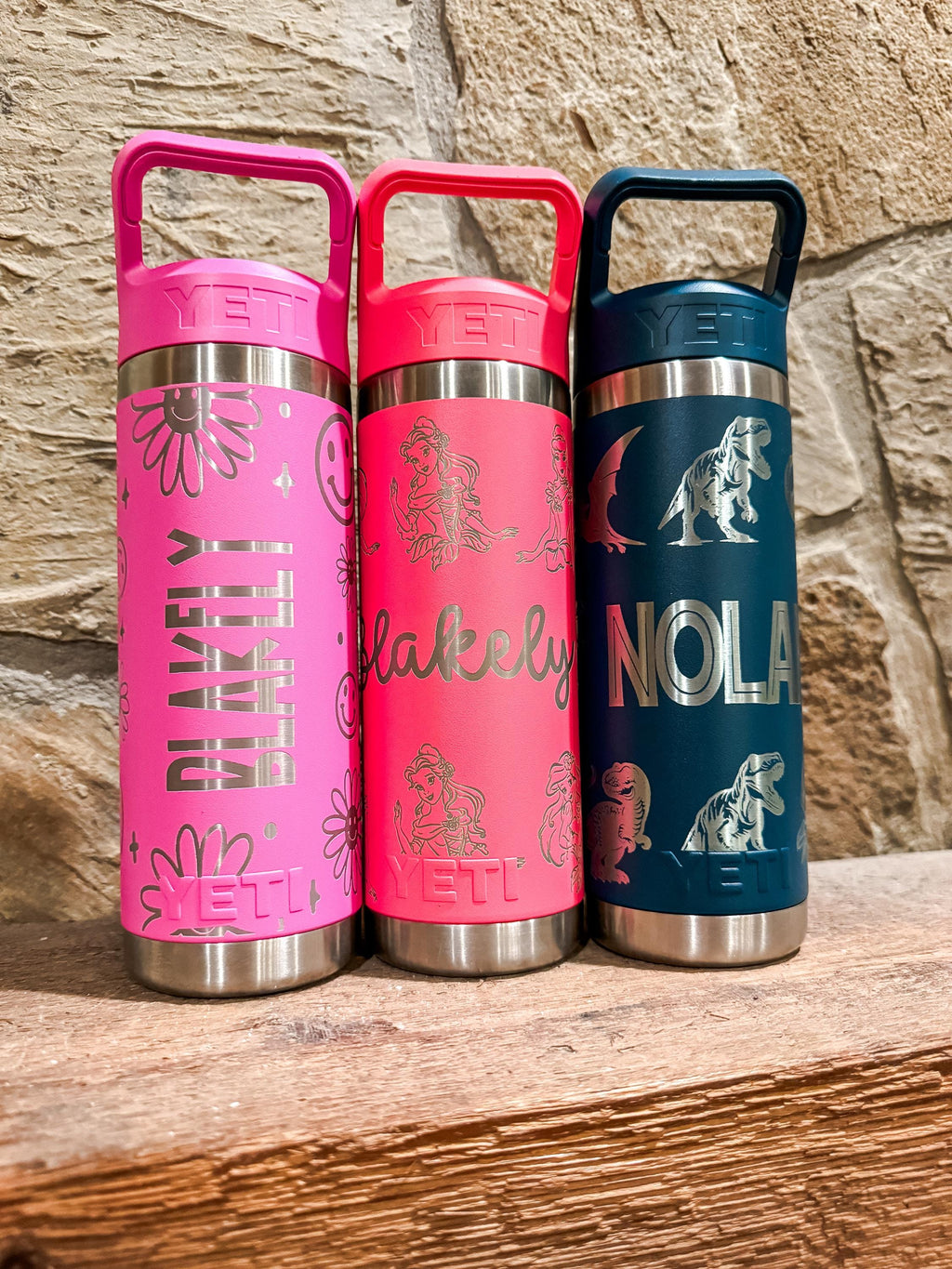 Yeti - Custom Pattern and Name Engraved 20 Yeti Rambler Jr