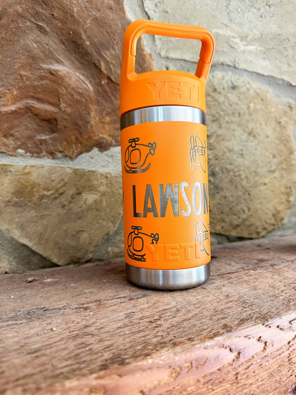 Yeti - Custom Pattern and Name Engraved 12 Yeti Rambler Jr