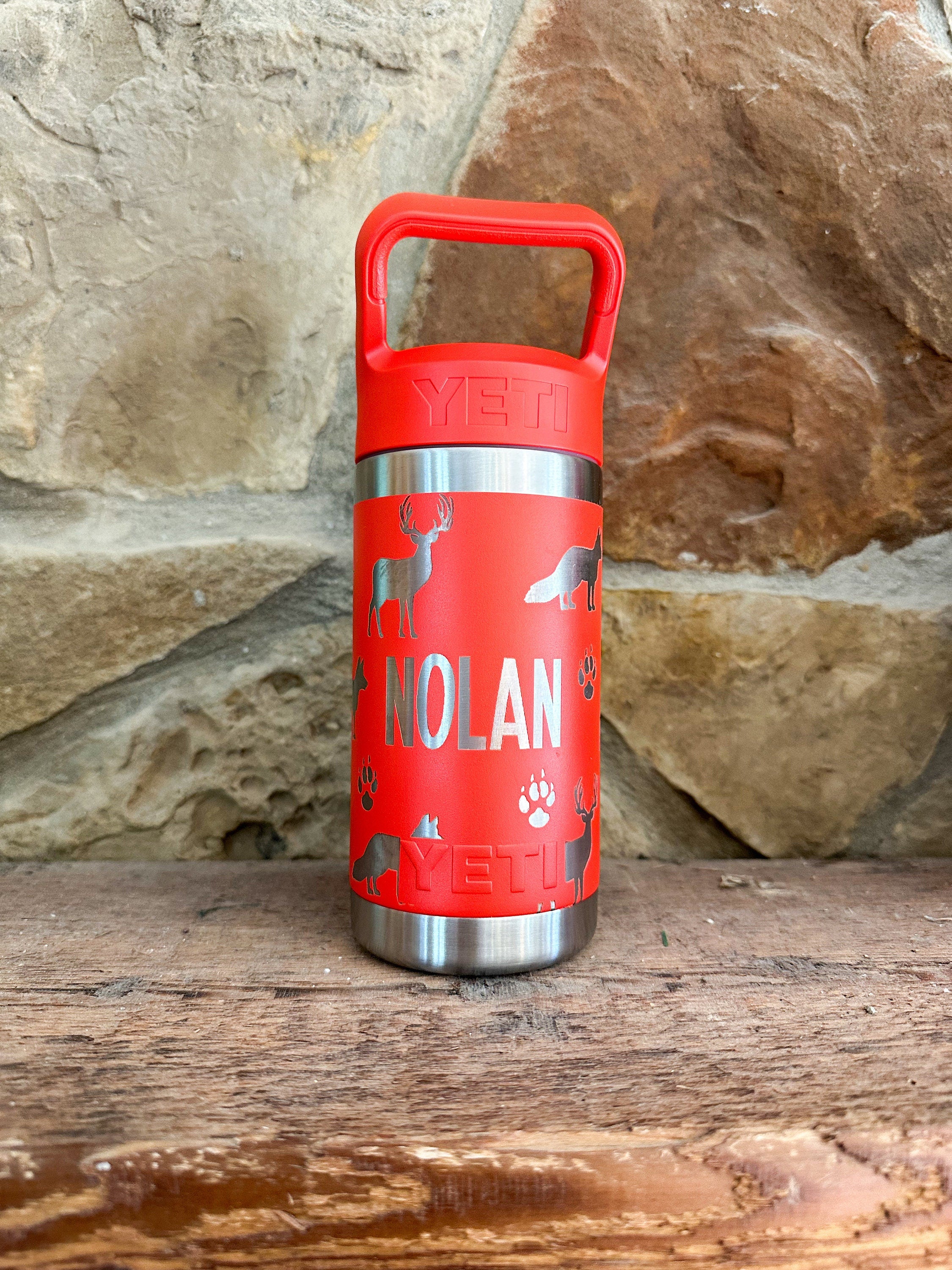 Yeti - Custom Pattern and Name Engraved 12 Yeti Rambler Jr