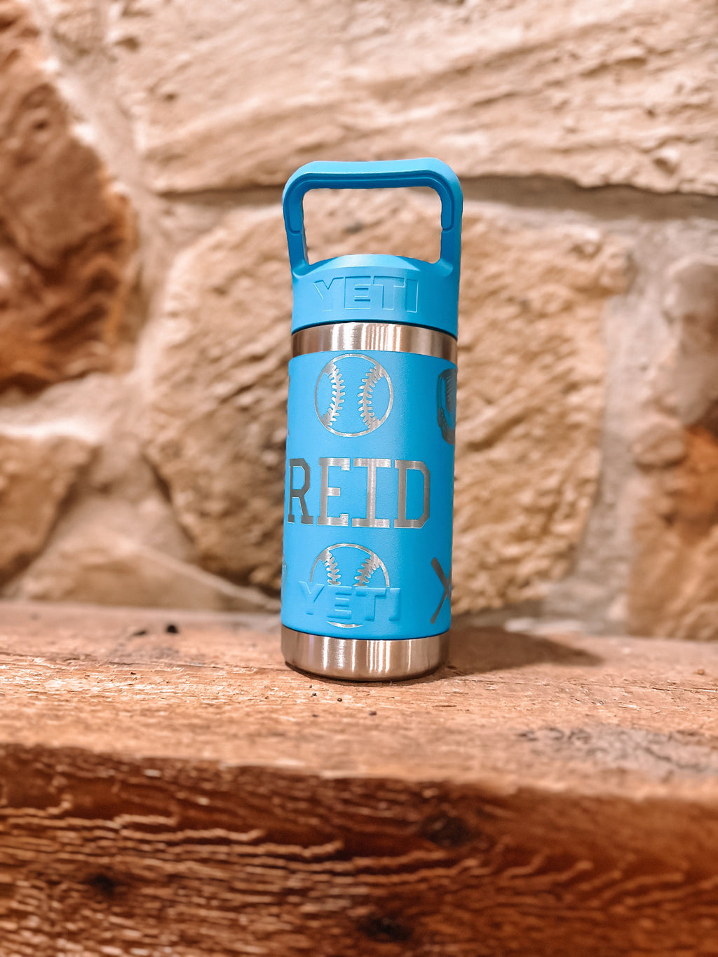Yeti - Custom Pattern and Name Engraved 12 Yeti Rambler Jr