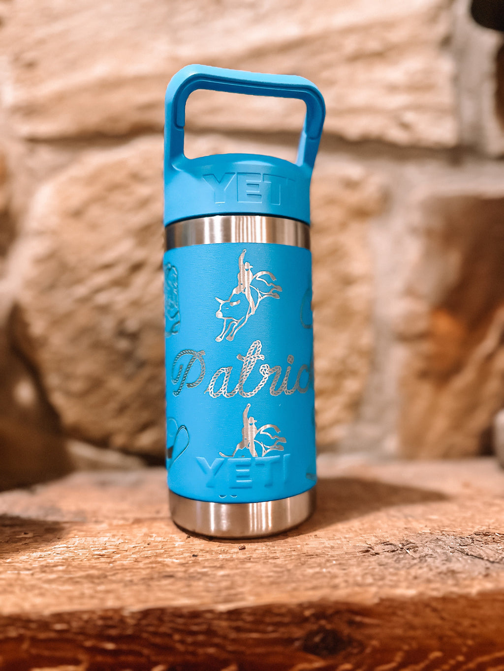 Yeti - Custom Pattern and Name Engraved 12 Yeti Rambler Jr