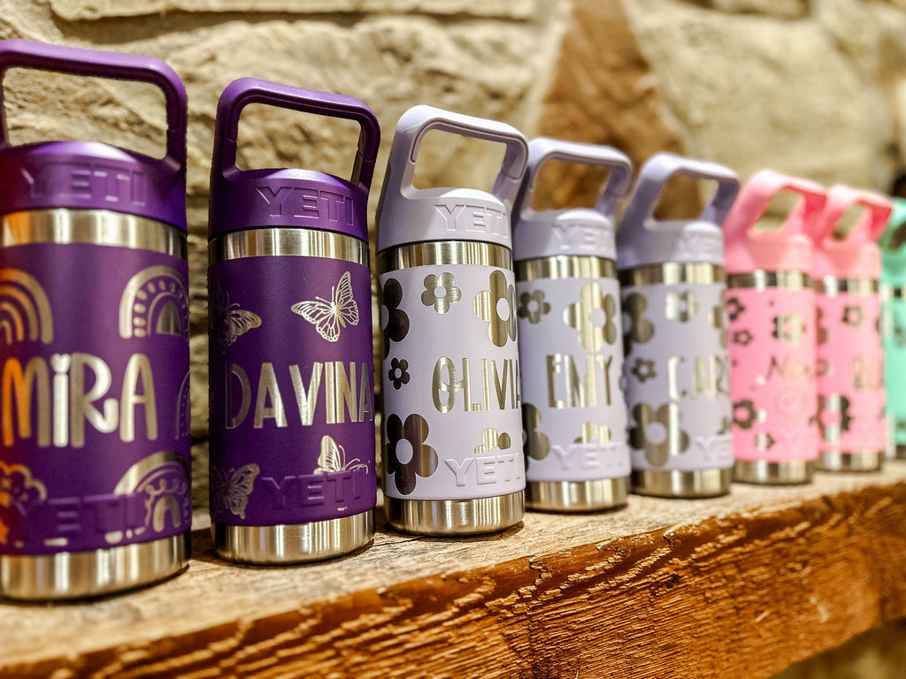 Yeti - Custom Pattern and Name Engraved 12 Yeti Rambler Jr
