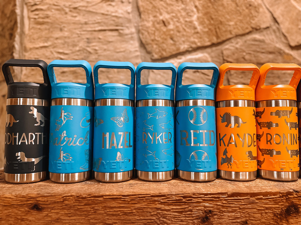 Yeti - Custom Pattern and Name Engraved 12 Yeti Rambler Jr