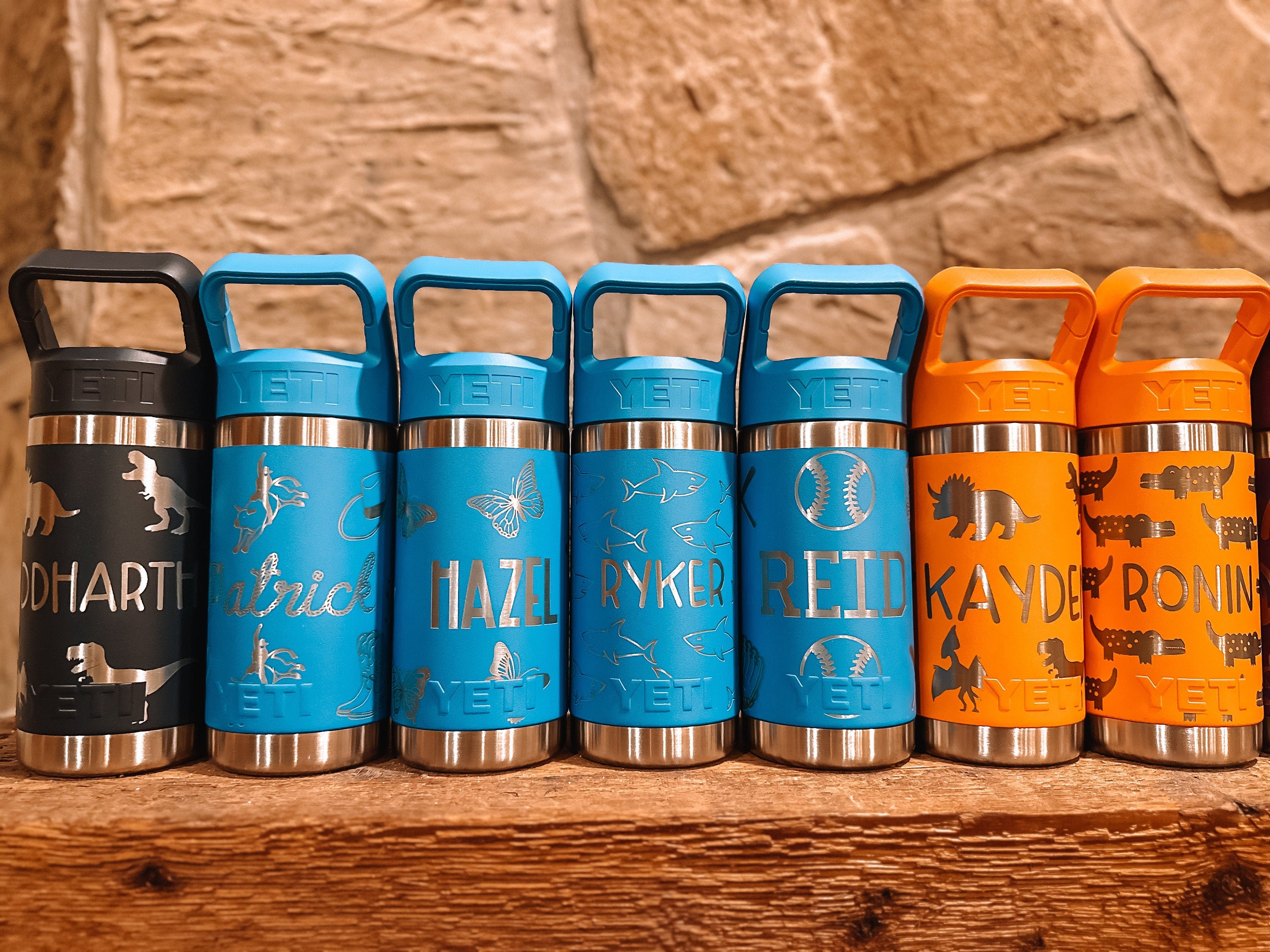 Yeti - Custom Pattern and Name Engraved 12 Yeti Rambler Jr