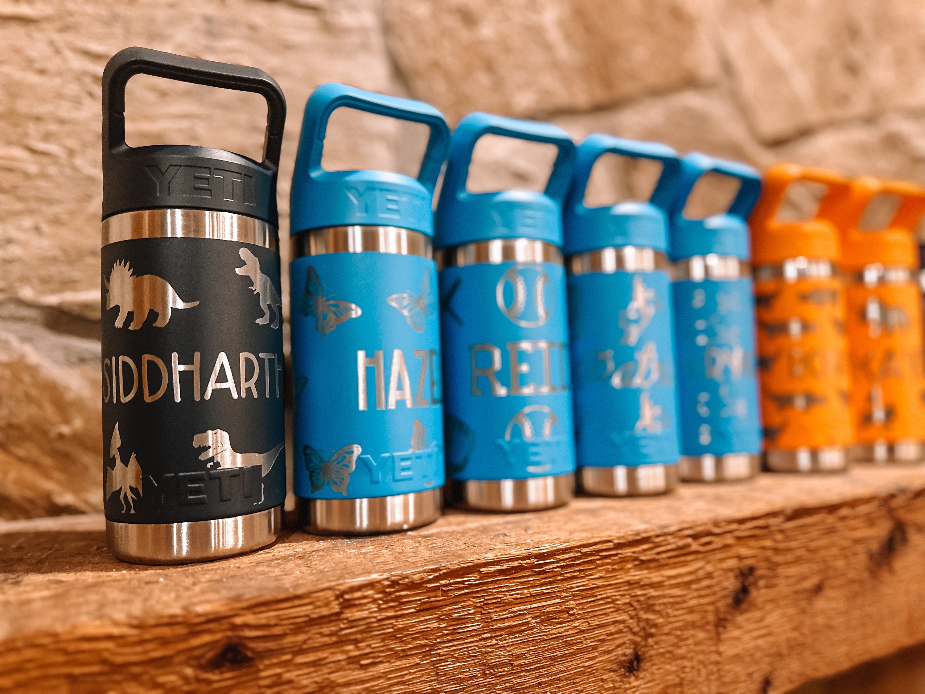 Yeti - Custom Pattern and Name Engraved 12 Yeti Rambler Jr