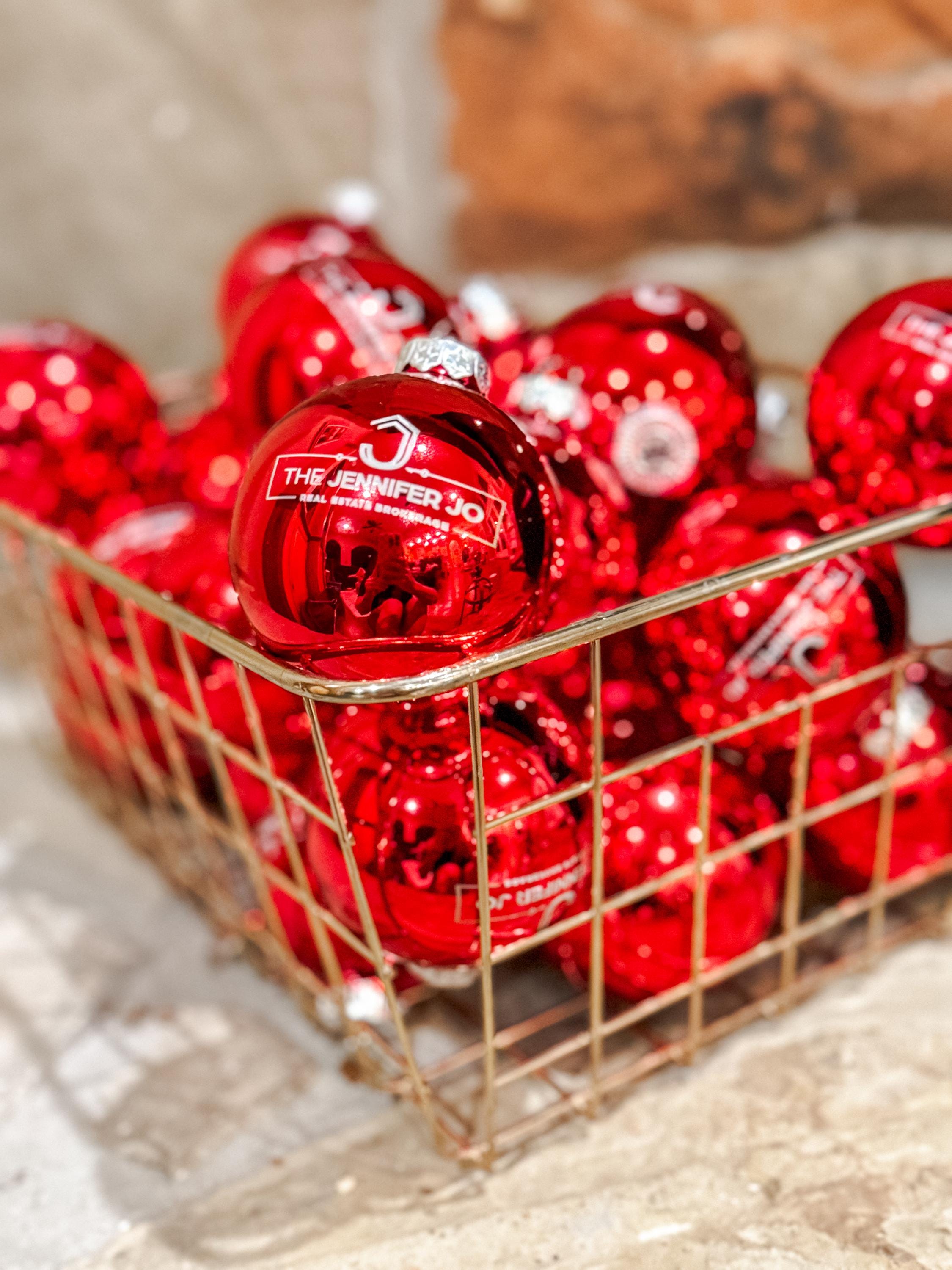 Custom Logo Engraved Glass Ornaments